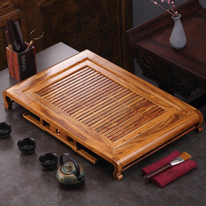 晨高 黄花梨茶盘实木家用小茶台储水大号简约功夫茶海排水沥水盘