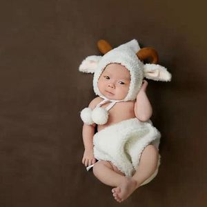 儿童摄影服装影楼新款婴儿百天照拍照衣服宝宝满月照小羊造型服装