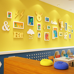 大款儿童卡通恐龙组合相框创意个性装饰画幼儿园教室大尺寸照片墙