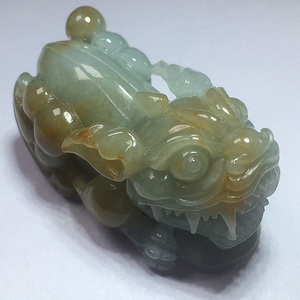 天然缅甸翡翠a货招财霸王貔貅玉吊坠男女款貔恘皮丘皮球玉石项链