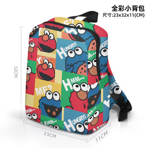 来图定制Sesame Street芝麻街帆布全彩印花小背包儿童书包休闲包