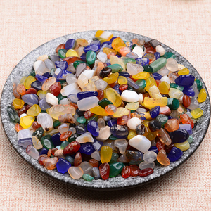 水晶碎石天然红玛瑙石原石摆件鱼缸石五彩色玉石小矿石头儿童宝石