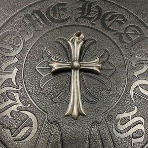 宗克罗心大号十字架吊坠ch欧美潮流朋克gd陈赫同款十字霸气项链