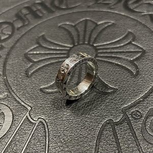 宗克罗心6mm骷髅头十字花戒指 ch限定款foti系列欧美潮流男女指环