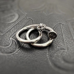 宗克罗心圆头平头十字架钉子戒指 开口调节925纯银男女款复古指环