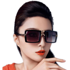 帕莎太阳眼镜女款墨镜个性时尚太阳镜t6850 范冰冰代言黑色墨镜