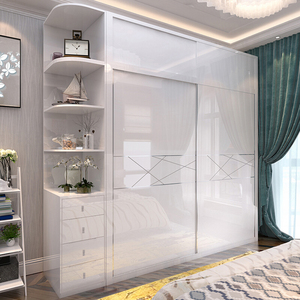 推拉衣柜白色现代