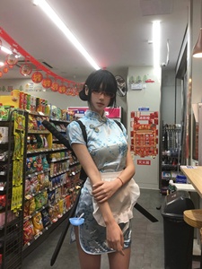 中华小厨娘日系软妹Lolita女仆围裙COS服新中式旗袍连衣裙套装女