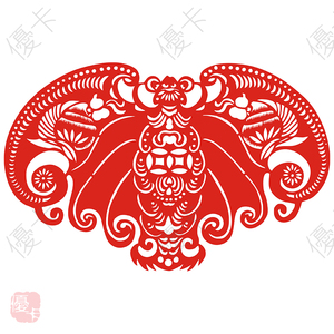 吉祥招财福字贴蝙蝠剪纸窗花贴春节玻璃装饰贴【福在眼前3】a0614