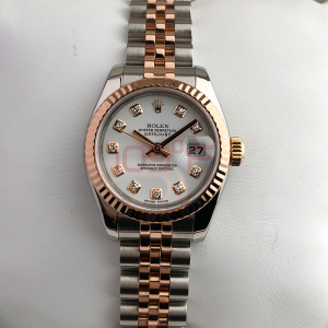 二手劳力士179171 女装日志型系列刻度镶钻手表 间金自动机械女表