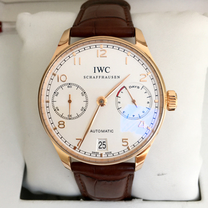 万国iwc金葡七男表葡萄牙7日链机械腕表二手手表玫瑰金实体店现货