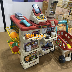 宝宝过家家超市收银机玩具男女孩仿真收银台购物车水果蔬菜套装