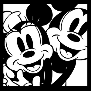 潮牌地毯黑白米奇米妮纪念款动画个性床边毯客厅卧室家用大衣帽间