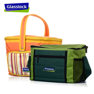 Glasslock大容量保温饭盒包便当收纳包男女土手拎包手提便携袋子