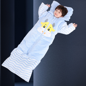 儿童睡袋四季通用可脱胆小孩宝宝1-7岁中大童秋冬纯棉防踢被神器3