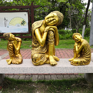 户外禅意佛像摆件庭院花园睡佛装饰泰国中式玄关茶室景观造景小品