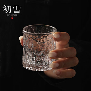 初雪正品Hatsuyuki限定款 迷你茶杯酒杯水晶玻璃耐热侘寂日式杯子