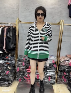 8538妃儿红2021秋季新款大码女装宽松显瘦针织上衣外套开衫曲珠料