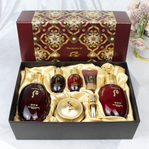 韩国whoo后津率享水乳面霜眼霜免税版三件套盒新款提亮保湿套装