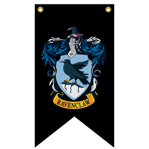 旗帜定做拉文克劳ravenclaw学院标志黑底装饰挂布75*125cm包邮