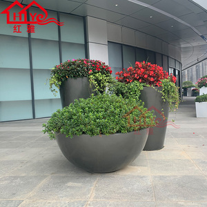 户外玻璃钢商场美陈大号花盆市政街道景观花钵酒店售楼部装饰花器