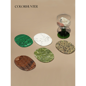 colorhunter 石头杯垫天然石材隔热垫首饰盘桌面摆件咖啡茶杯垫