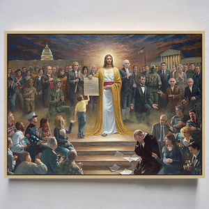 基督教挂画客厅文艺复兴装饰画欧式油画十字架画耶稣画像牧羊墙画