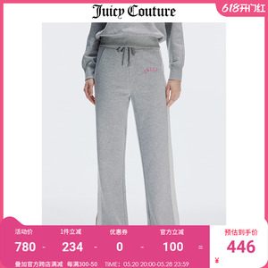 Juicy Couture橘滋休闲裤女夏季新款美式宽松阔腿直筒开衩运动裤