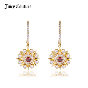 juicy couture橘滋夏季配饰镀18k黄金复古皓石满钻耳钉耳环女