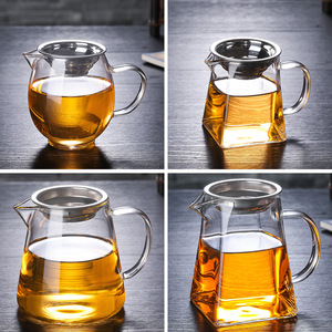 耐热玻璃茶壶公道杯直火壶可加热玻璃杯耐高温玻璃杯小茶杯公道杯