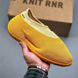 莆田yeezy女鞋椰子鞋男 knit runner sulfur黄色硫磺香蕉鞋阿甘鞋