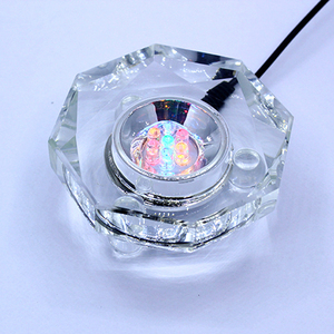 水晶LED发光底座七彩灯座 水晶琉璃水母工艺品插电底座
