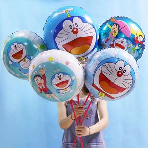 促销18寸圆形卡通造型叮当猫蜘蛛侠米奇可爱龙铝膜装饰布置氦气球