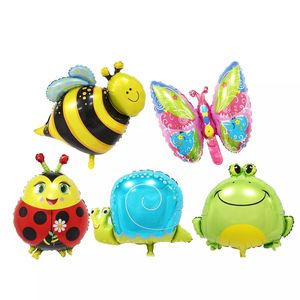 卡通造型装饰昆虫系列蜜蜂蝴蝶青蛙七星瓢虫铝箔生日装饰气球