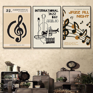 音符音乐元素装饰画舞蹈艺术教室挂画客厅卧室床头钢琴吉他壁画