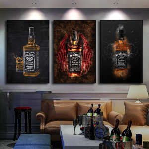 酒吧墙面装饰画休闲清吧酒馆工业风ktv房间背景墙壁画威士忌挂画