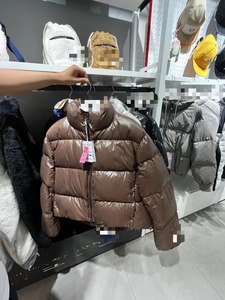 韩国专柜代购新款羽绒服 咖啡色女款羽绒服 短款羽绒服