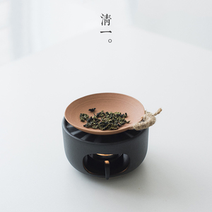 清一丨日式陶瓷烘茶器粗陶蜡烛烤茶炉烤茶勺加热茶叶提香碗香薰炉