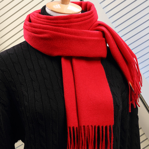 稻草人大红色围巾本命年男女中国红围脖冬季保暖韩版百搭年会定制