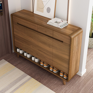 全纯实木生态板鞋柜家用门口室外楼梯过道北欧门外收纳置物玄关柜