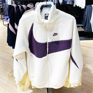 nike耐克大勾子logo男女秋冬摇粒绒羊羔绒运动保暖夹克外套dh2474