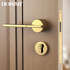 德国迪纳门锁室内卧室房门锁素皮24k真金北欧静音磁吸后现代门锁