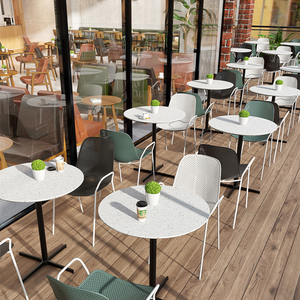 奶茶店户外桌椅组合 咖啡厅甜品店饮料店商场休息区 快餐店椅子