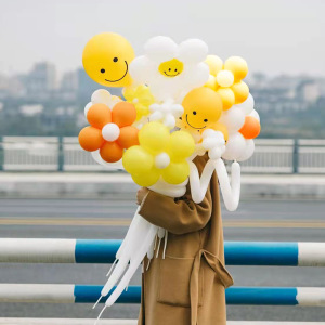 小雏菊气球花束小红书ins花朵花束户外拍照装饰野餐生日场景布置