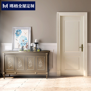 玛格全屋定制木门 简约卧室门 实木复合木门套装门 全屋定制木门