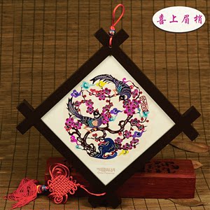 剪纸画装饰挂件中国结特色井架手工艺传统小礼品送老外的特色礼物