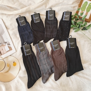 外贸出口日本的男士丝光棉袜子高筒夏天薄款防臭日系潮流吸汗中筒