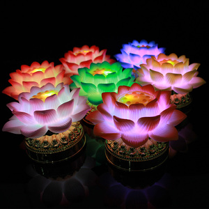 佛堂插电莲花灯供佛电子小荷花灯 佛前七彩佛灯环保安全