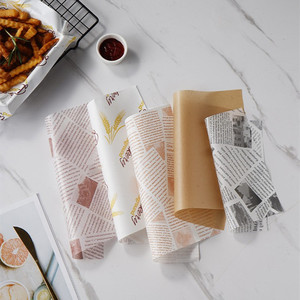 汉堡纸防油纸一次性垫纸披萨烤肉店炸吸油纸薯条烧烤托盘垫纸餐厅