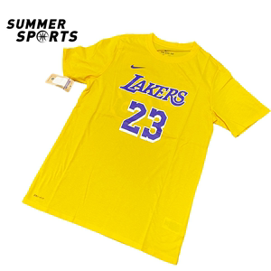 Nike耐克詹姆斯浓眉哥戴维斯湖人黄色REP胶印青年版篮球短袖T恤